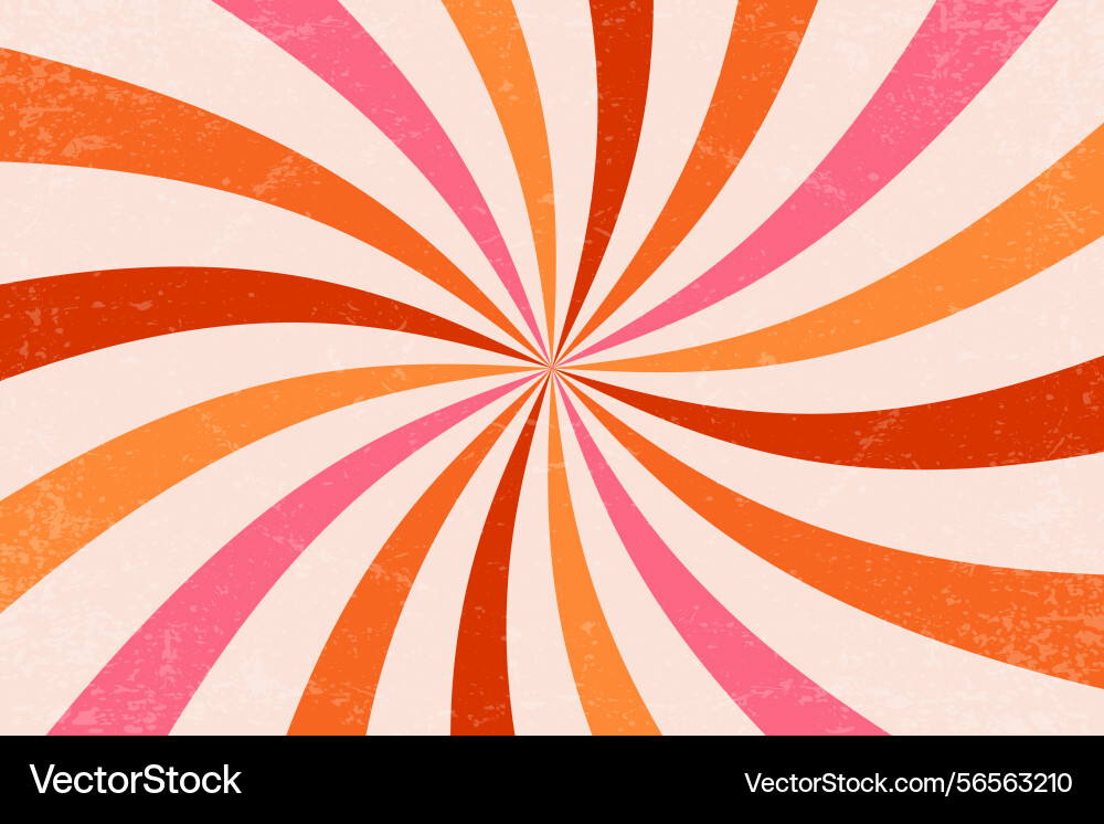 Spiral retro pattern background swirl groovy vector image