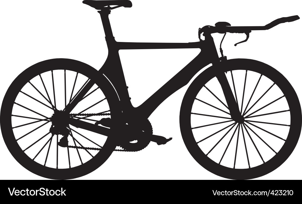 Time Trial Road Bike Silhouette Vector Image