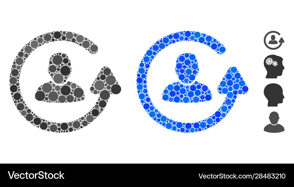 Update user composition icon circle dots Update user composition icon circle dots vector image