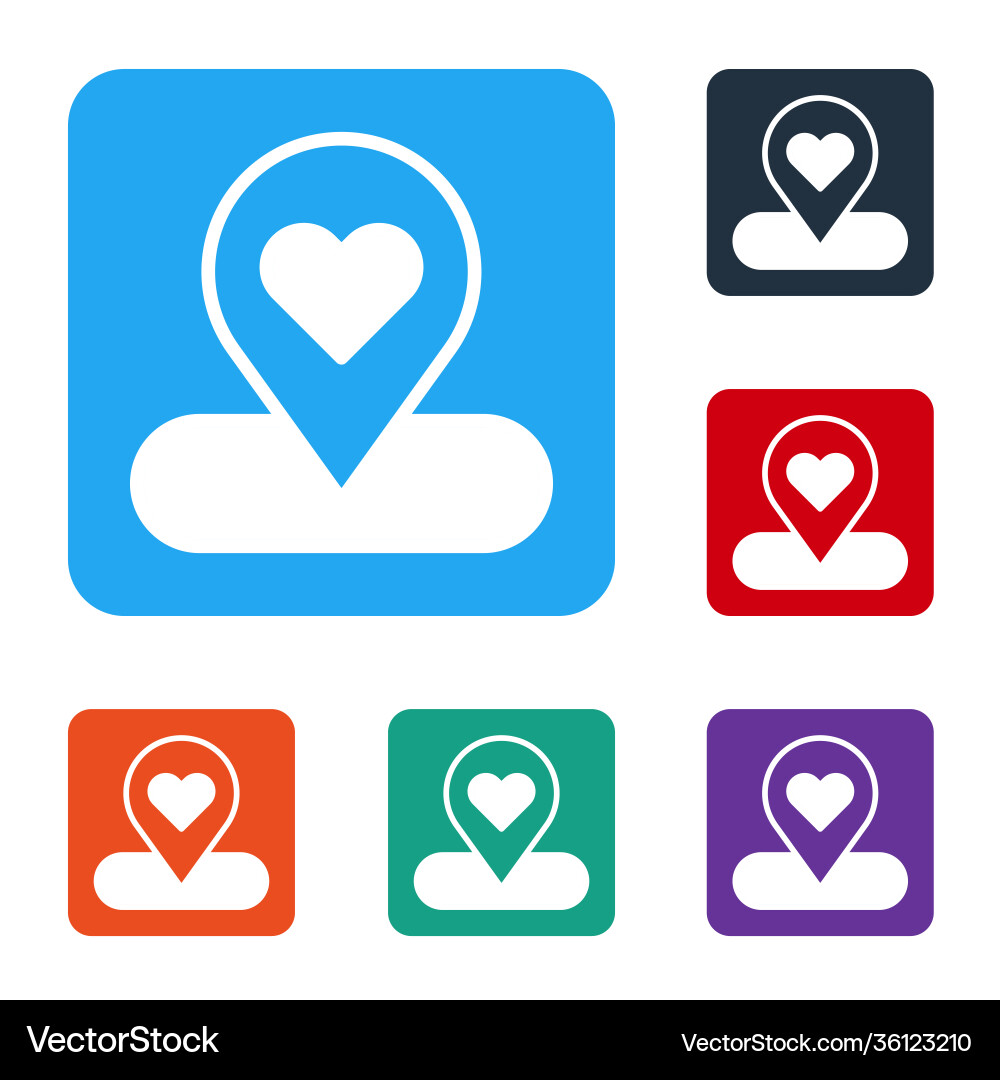 White map pointer with heart icon isolated White map pointer with heart icon isolated vector image