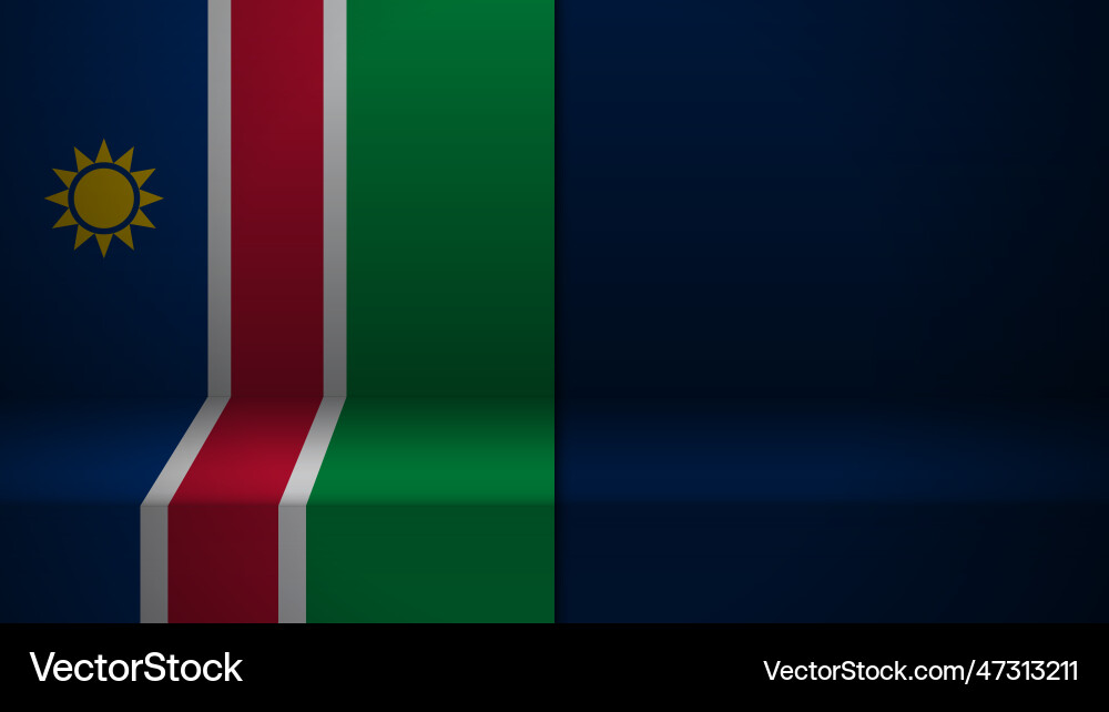 3d background with flag of namibia Vector Image