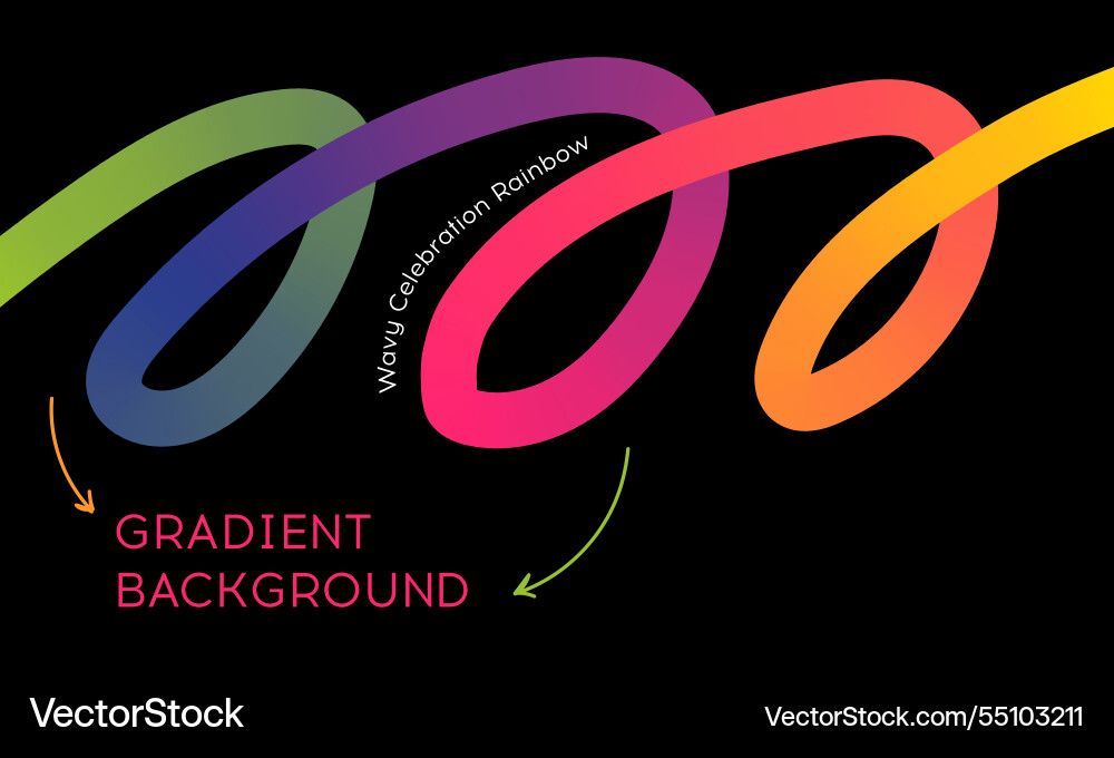 Abstract neon color gradient wavy shape Abstract neon color gradient wavy shape vector image