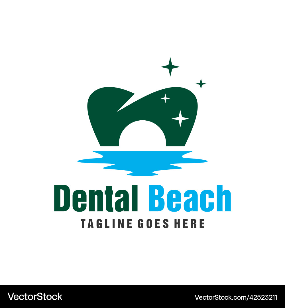Beach dentist logo design Beach dentist logo design Vector Image