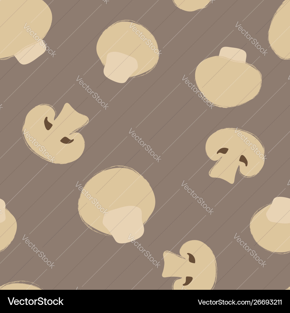 Champignon Mushroom Pattern Vector Image