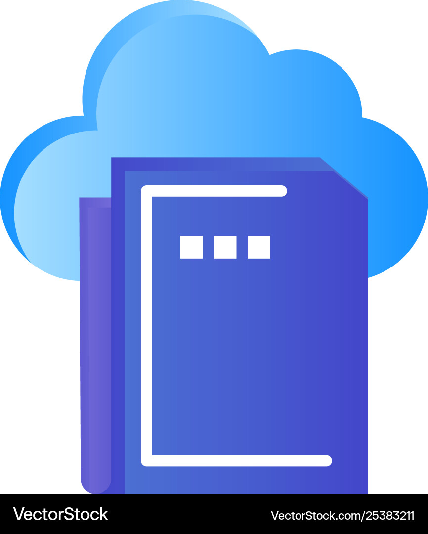 Cloud file data computing flat color icon Cloud file data computing flat color icon vector image