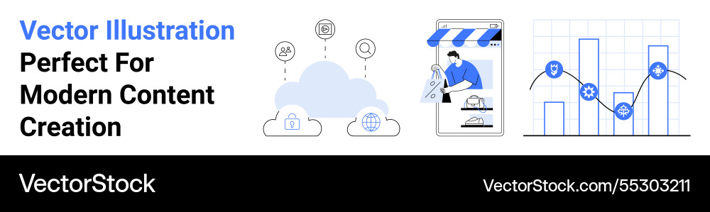 Cloud storage e-commerce app usage and data Cloud storage e-commerce app usage and data vector image