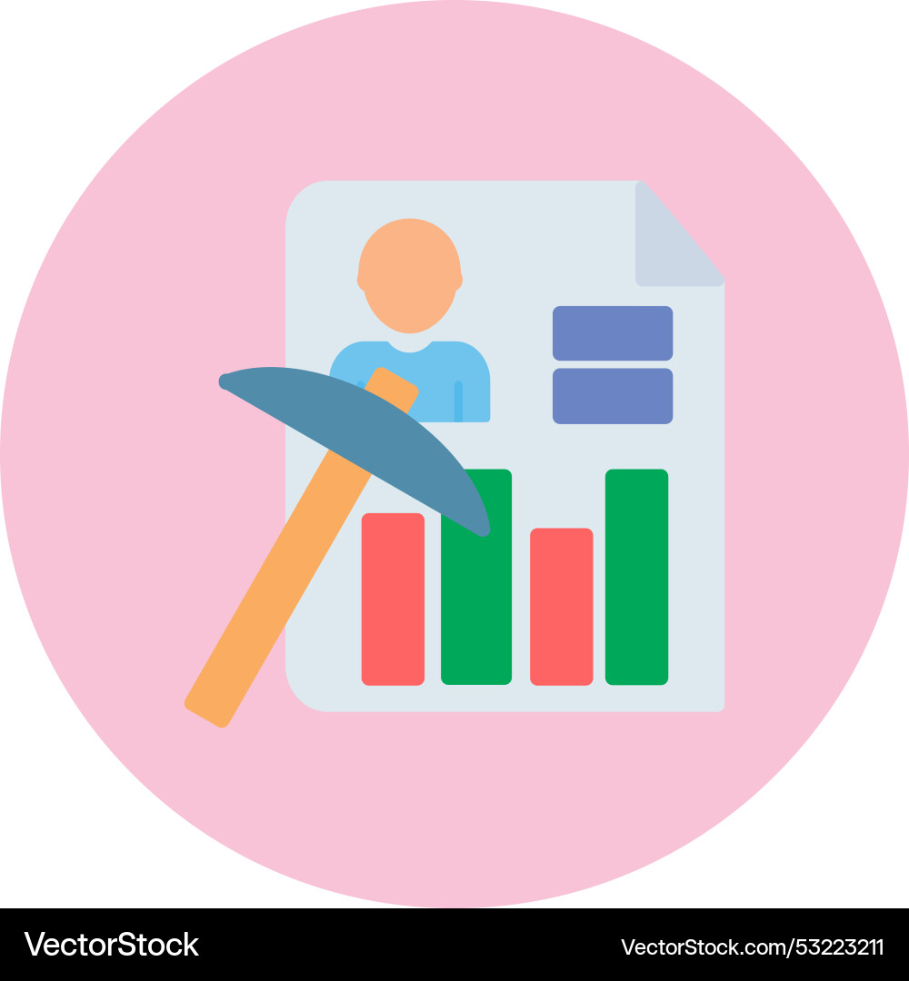 Data mining flat circle icon Vector Image