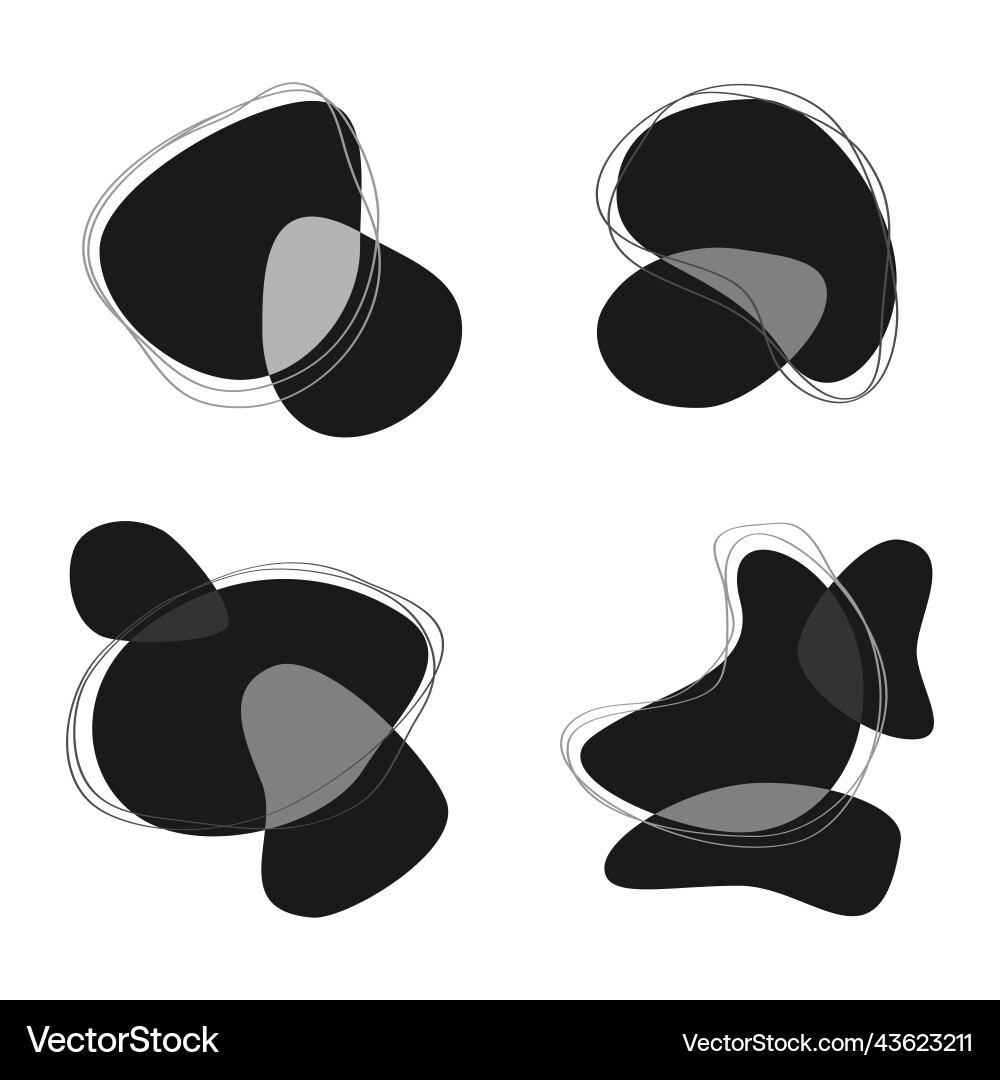 Doodle blob shapes set random blotch inkblot Doodle blob shapes set random blotch inkblot vector image