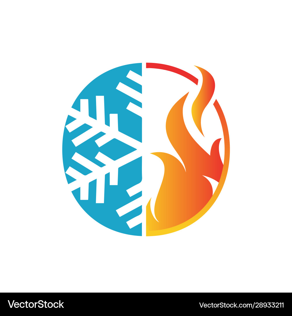 Hvac heating and cooling logo for air Royalty Free Vector