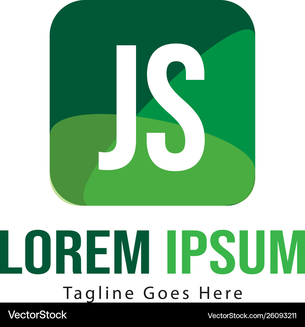 Initial js logo template with modern frame Initial js logo template with modern frame Vector Image
