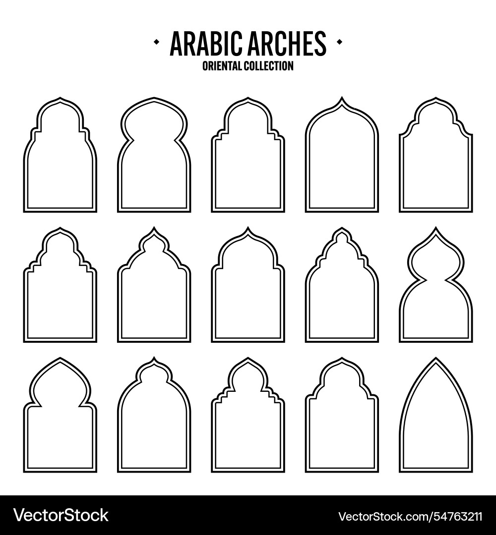 Islamic frames oriental style objects arabic Islamic frames oriental style objects arabic vector image