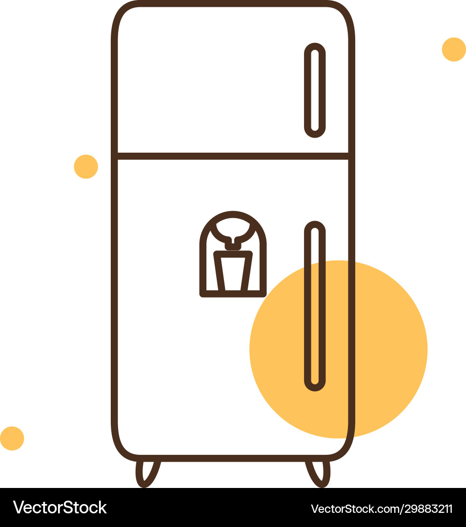 Isolated fridge block and line style icon vector image