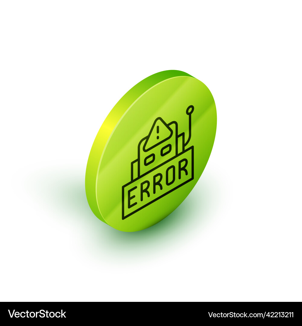 Isometric line error in the operation program Isometric line error in the operation program vector image