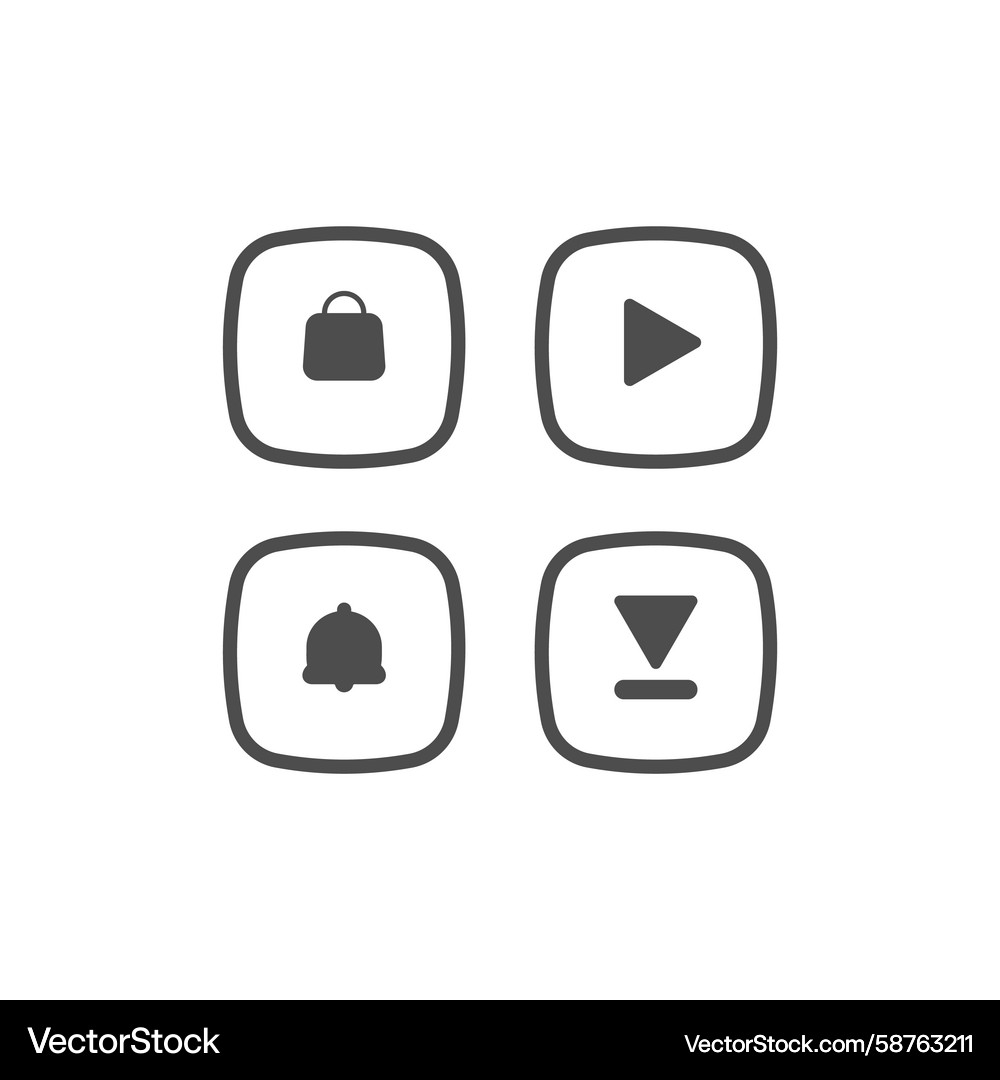 Minimalist Web Square Icons Vector Image