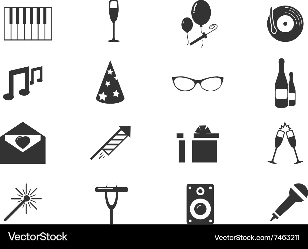 Party icon set Royalty Free Vector Image - VectorStock