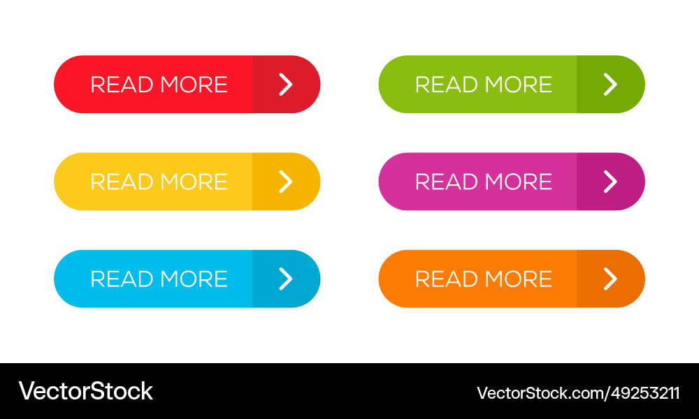 Read more colorful button set Read more colorful button set Vector Image