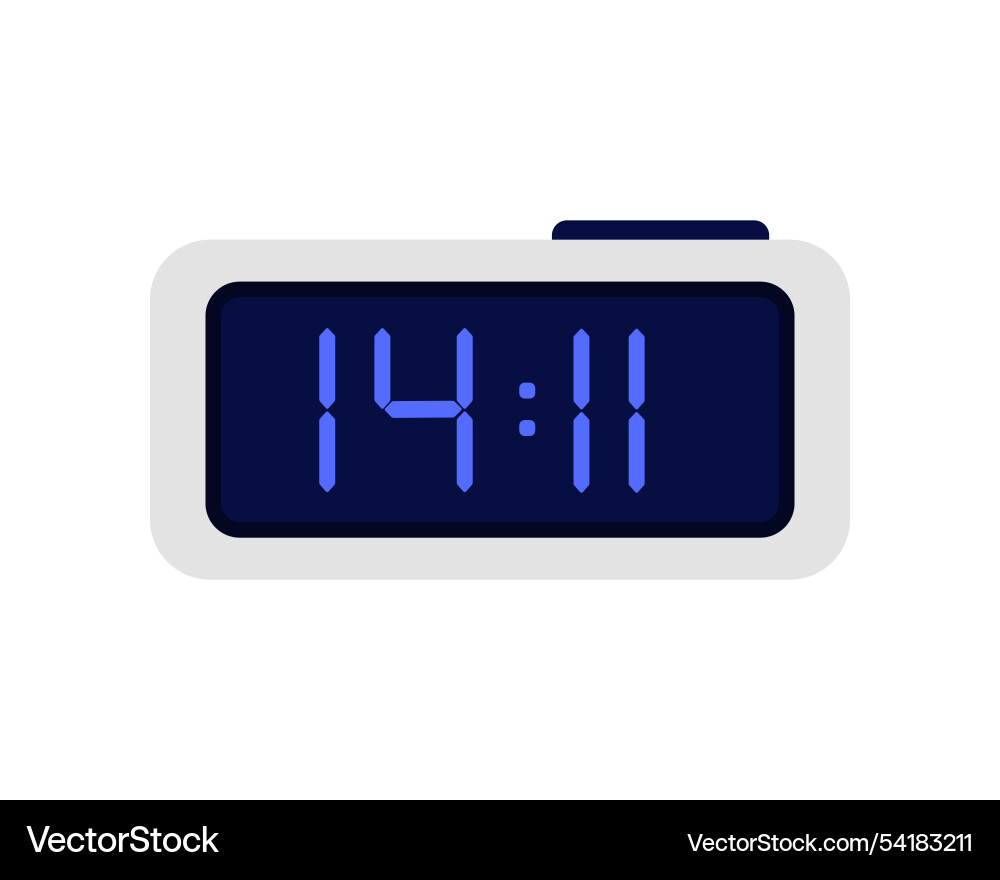 Rectangular digital alarm clock with time numbers Rectangular digital alarm clock with time numbers vector image