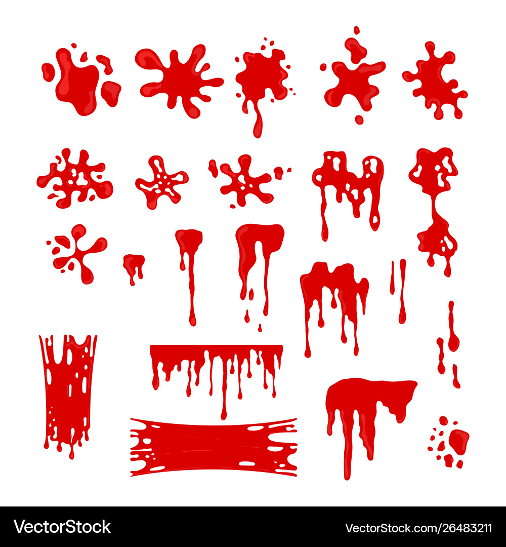 Red slime effects different types set Red slime effects different types set vector image