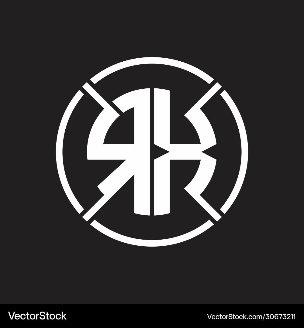 Rx logo monogram with four part circle slash Rx logo monogram with four part circle slash Vector Image