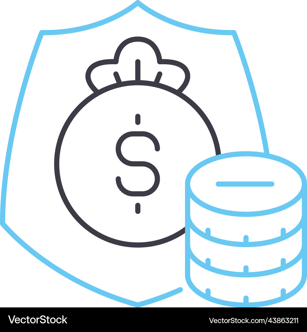 Secure line icon outline symbol vector image