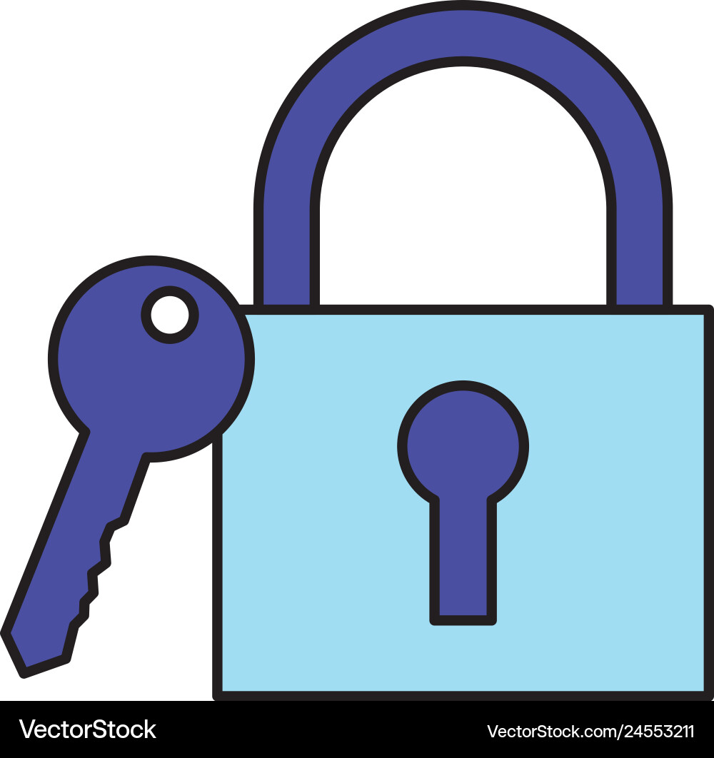 Security padlock and key on white background Vector Image