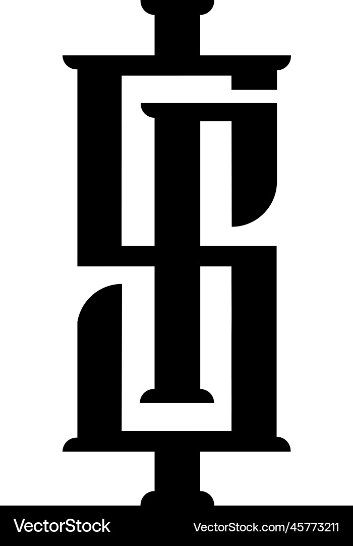 SF Initial Monogram vector image
