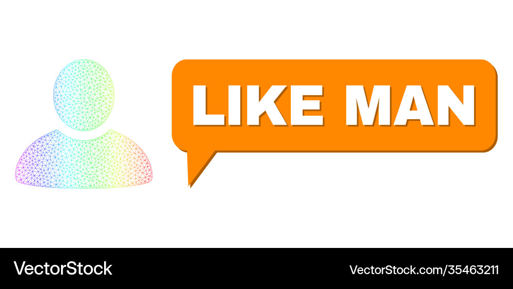 Spectral network gradient man icon and like Spectral network gradient man icon and like vector image