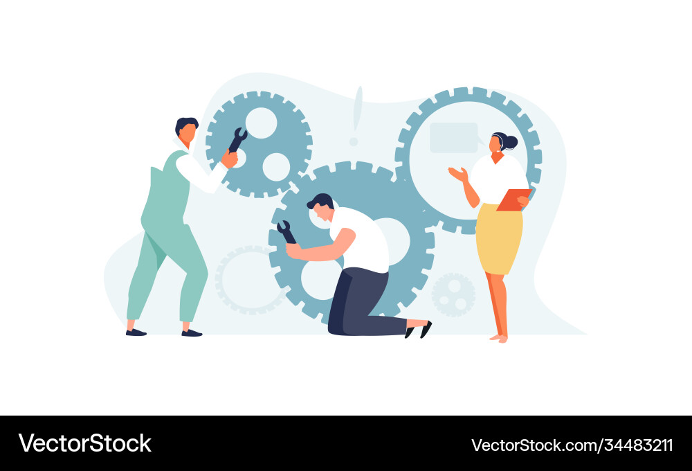Technical support service team Technical support service team Vector Image