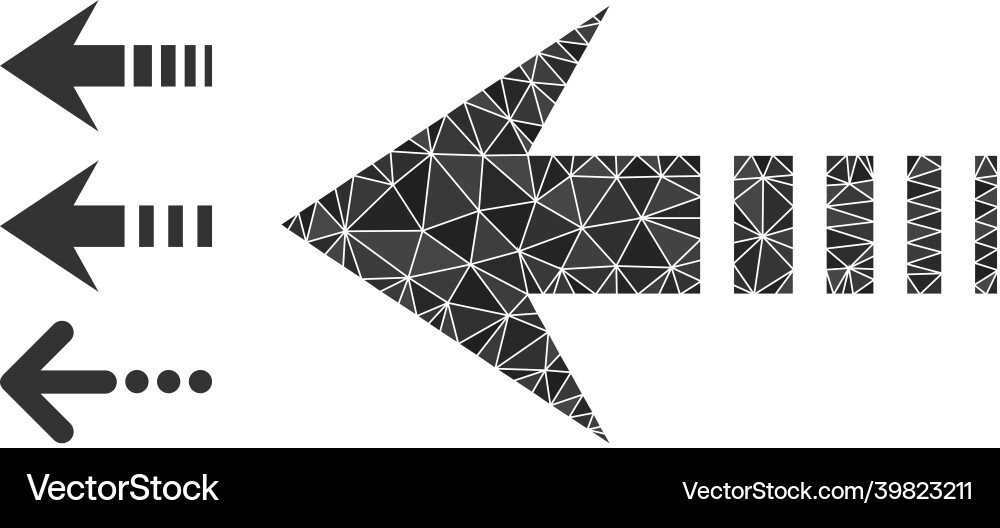 Triangle filled send left icon with similar Triangle filled send left icon with similar vector image