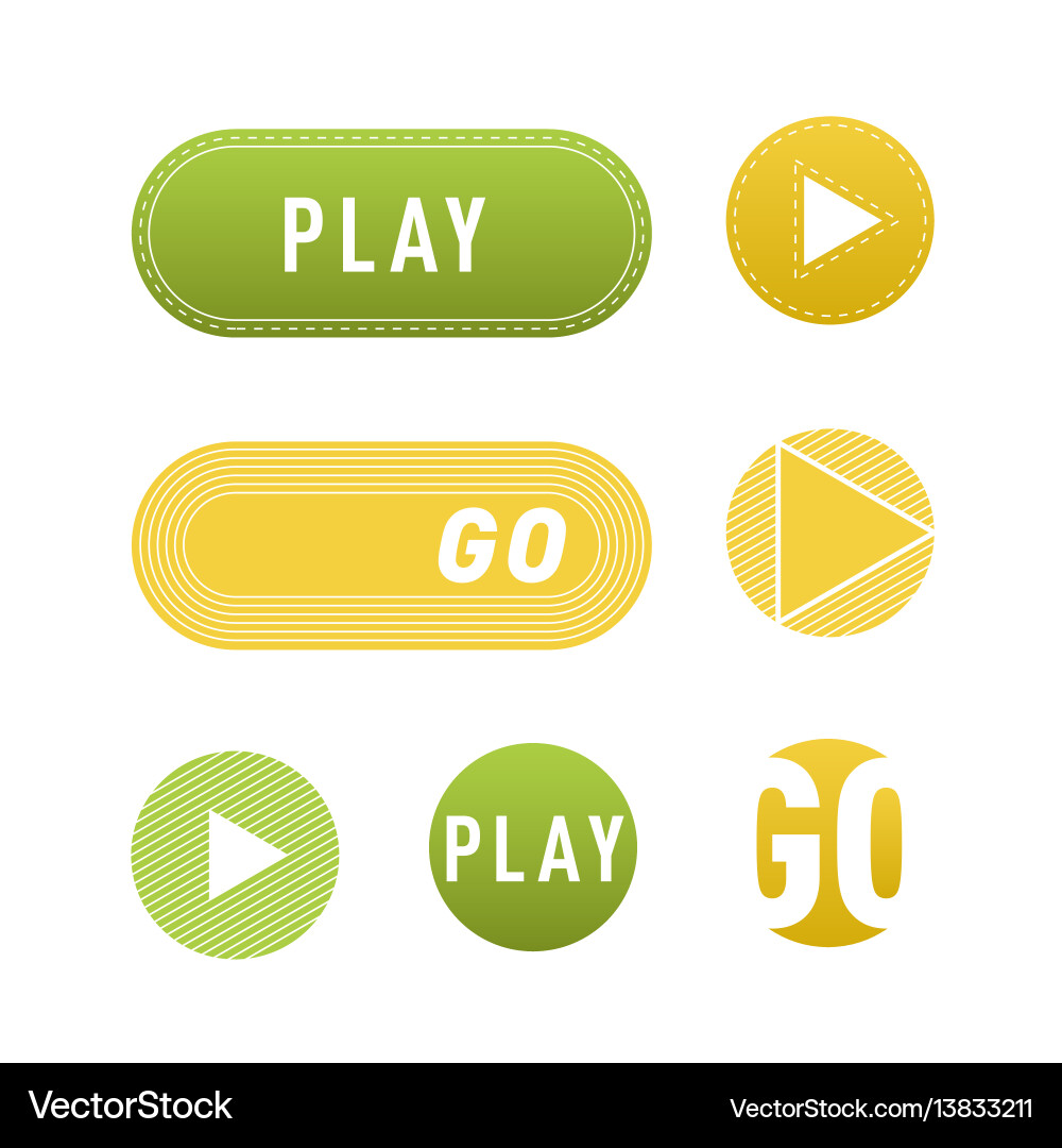 Ui interface button play media internet isolated Ui interface button play media internet isolated vector image