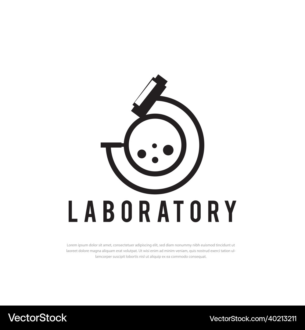 University science laboratory microscope template vector image