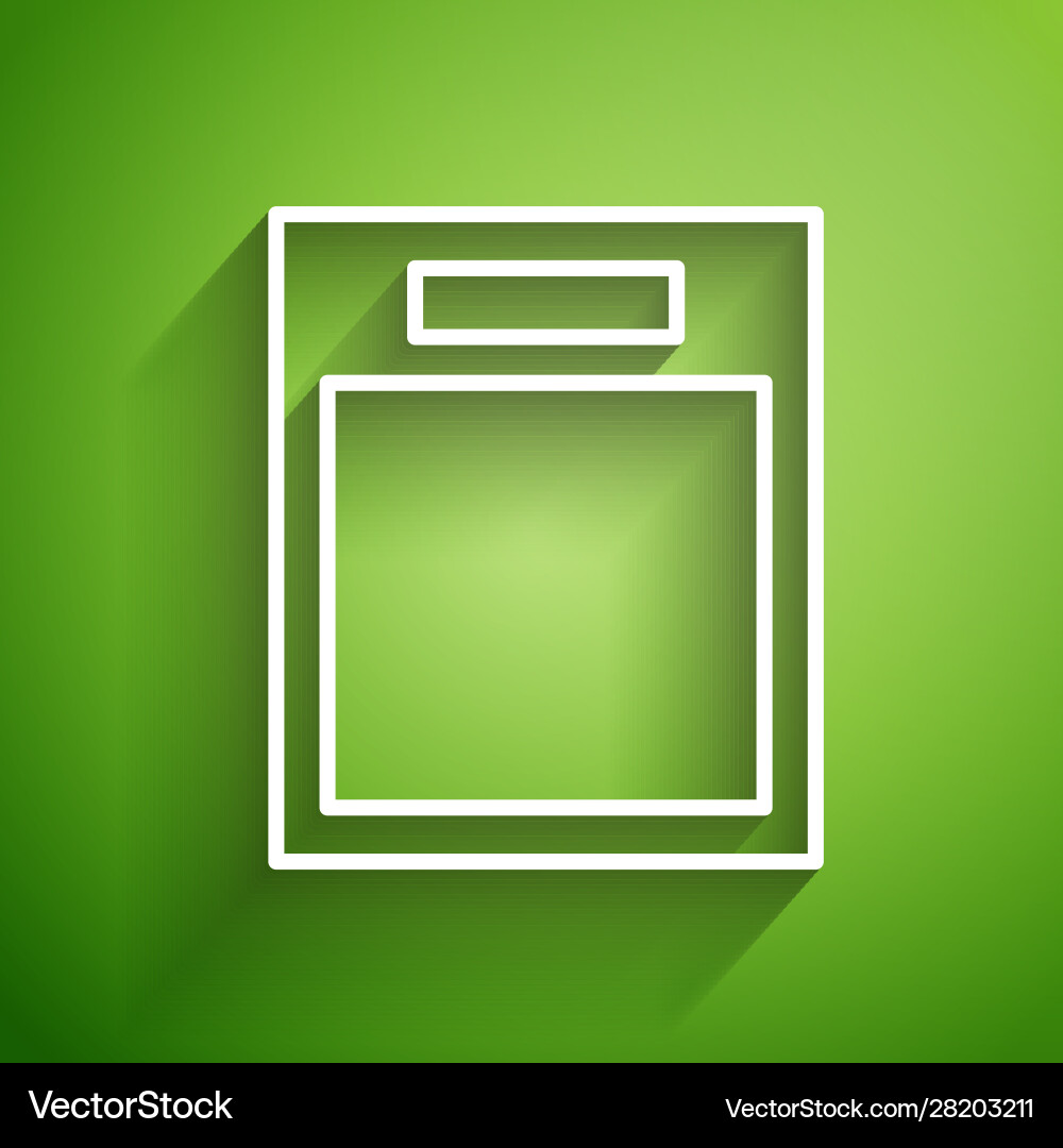White line empty form icon isolated on green White line empty form icon isolated on green Vector Image