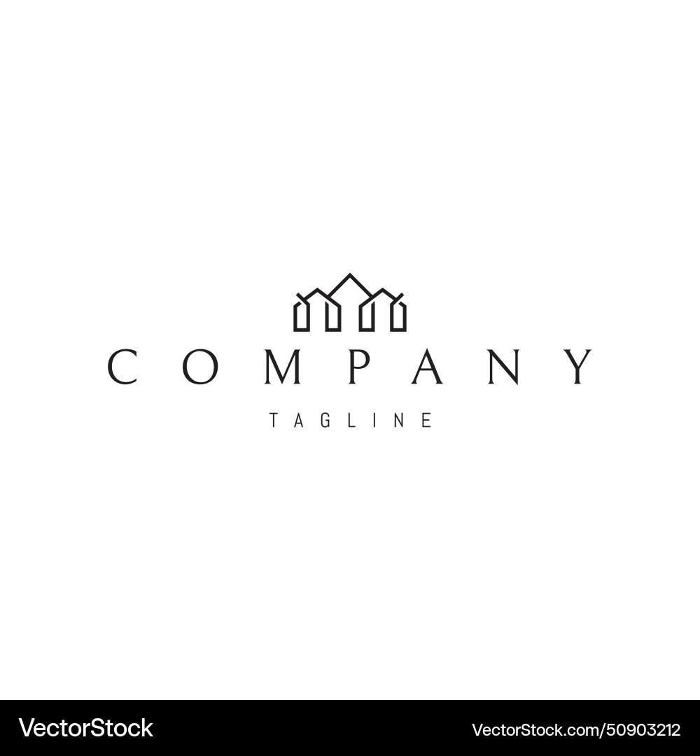A logo with an abstract image of three Vector Image
