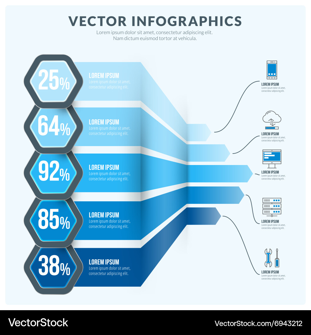Abstract infographic design element flat style vector image
