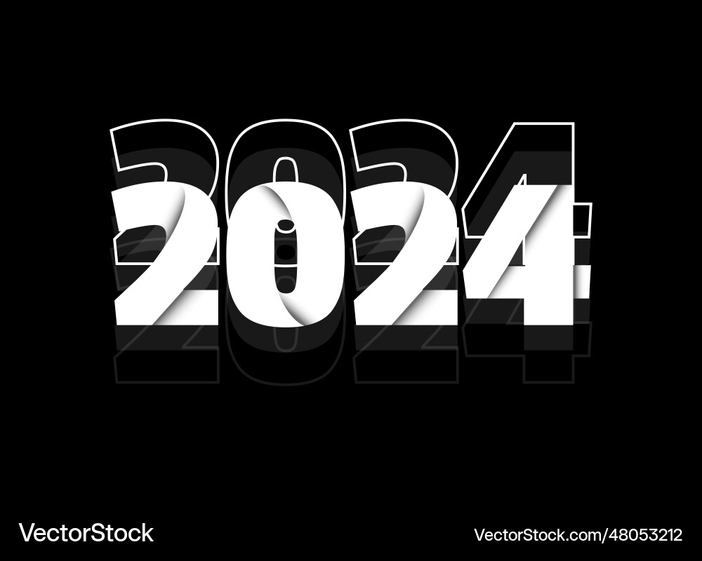 Abstract simple 2024 number or text art design vector image