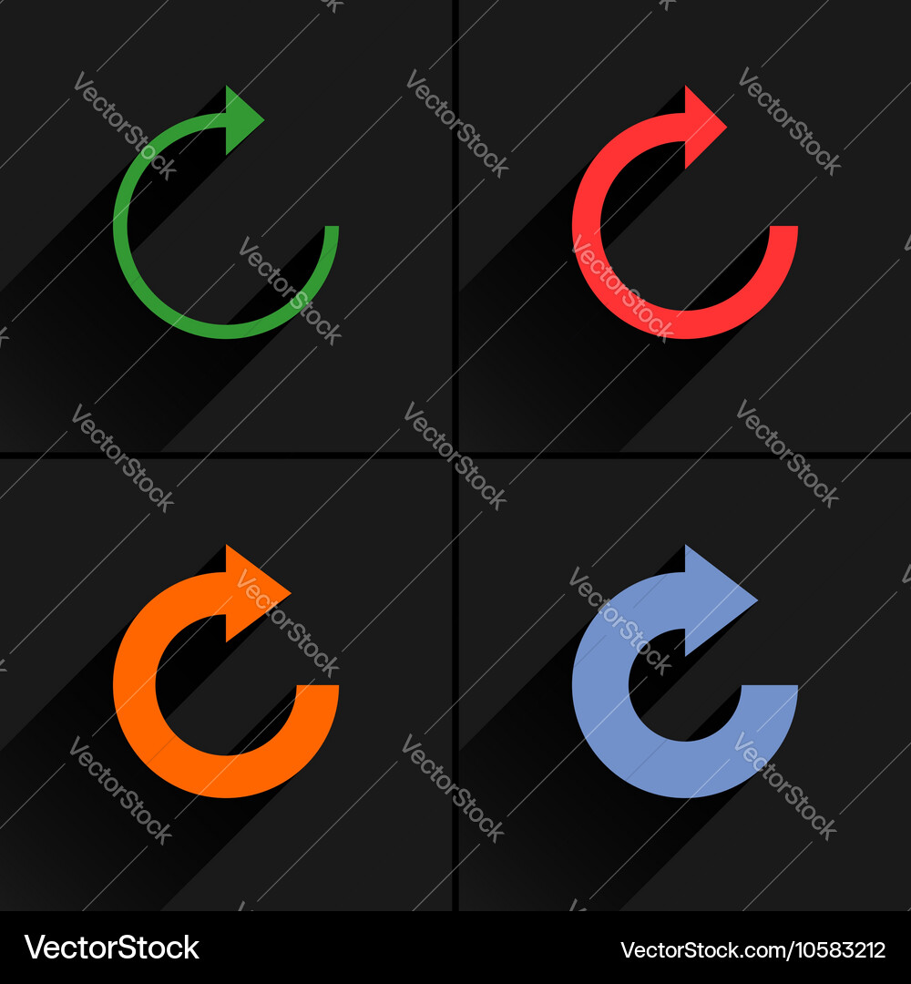 Color arrow reload refresh rotation reset icon vector image