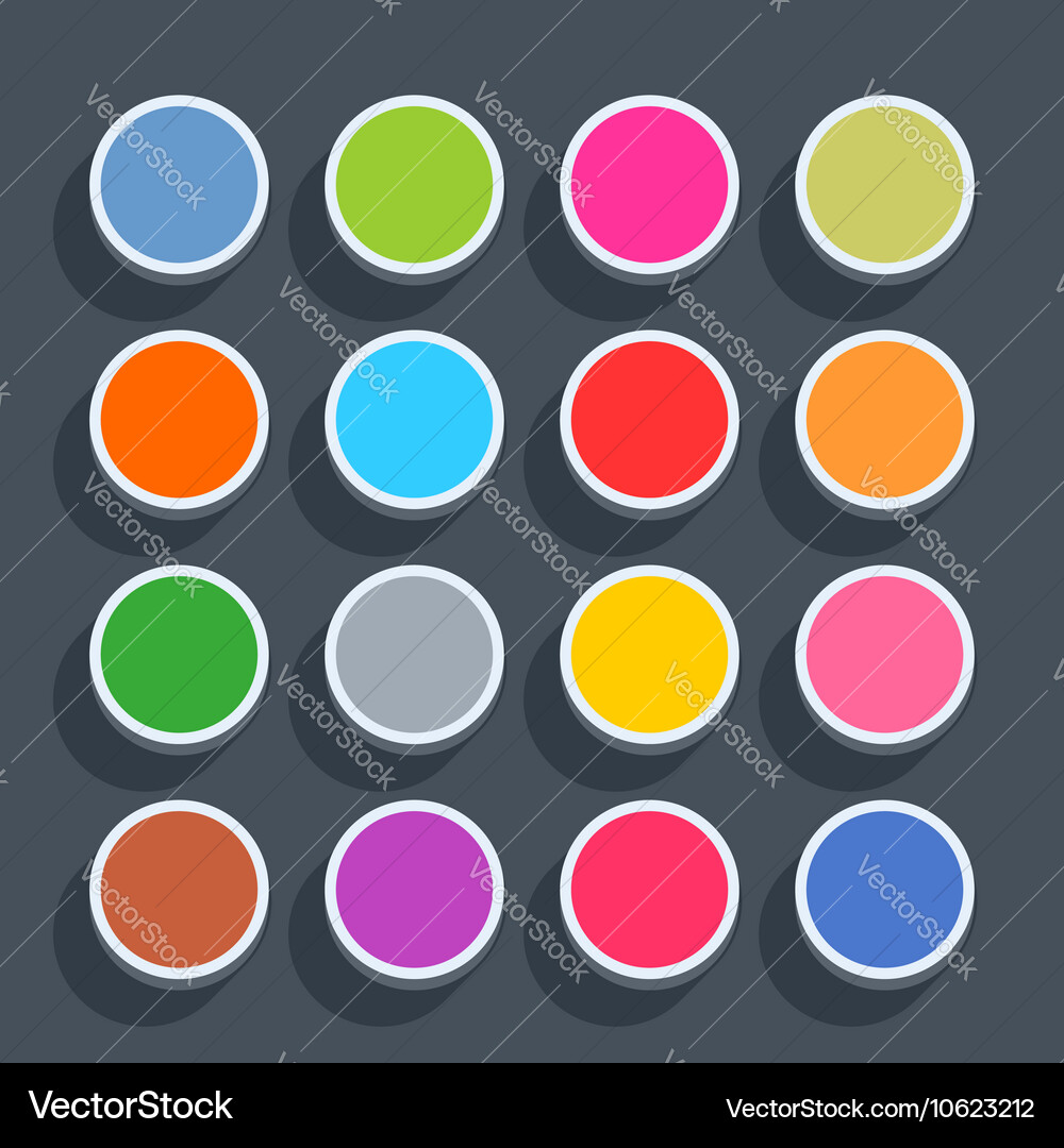 Flat blank web button round icon with shadow vector image