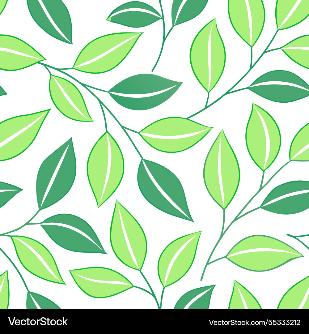 Fresh spring leaves seamless pattern with soft Fresh spring leaves seamless pattern with soft vector image