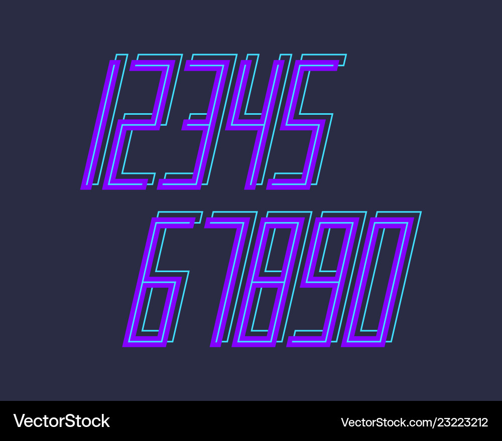 Geometric font 3d effect design numbers space vector image