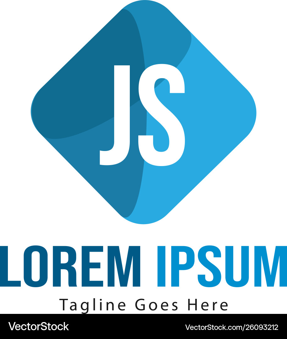 Initial js logo template with modern frame Initial js logo template with modern frame vector image