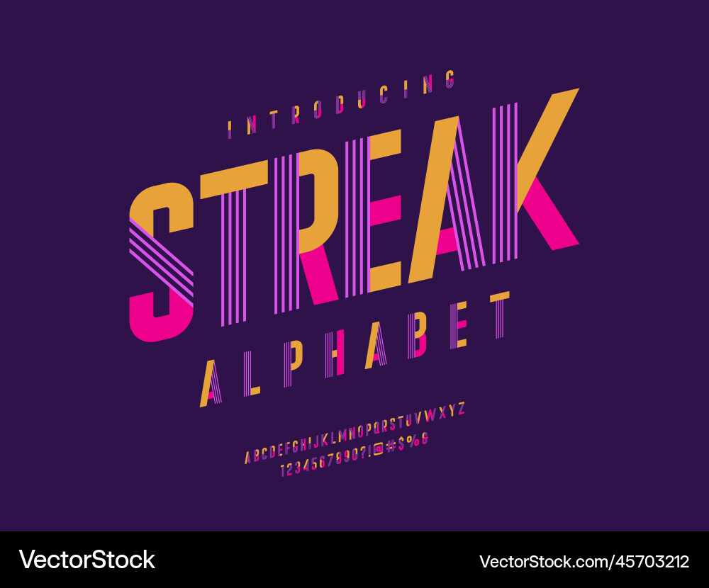 Modern Line Alphabet Set Vector Image
