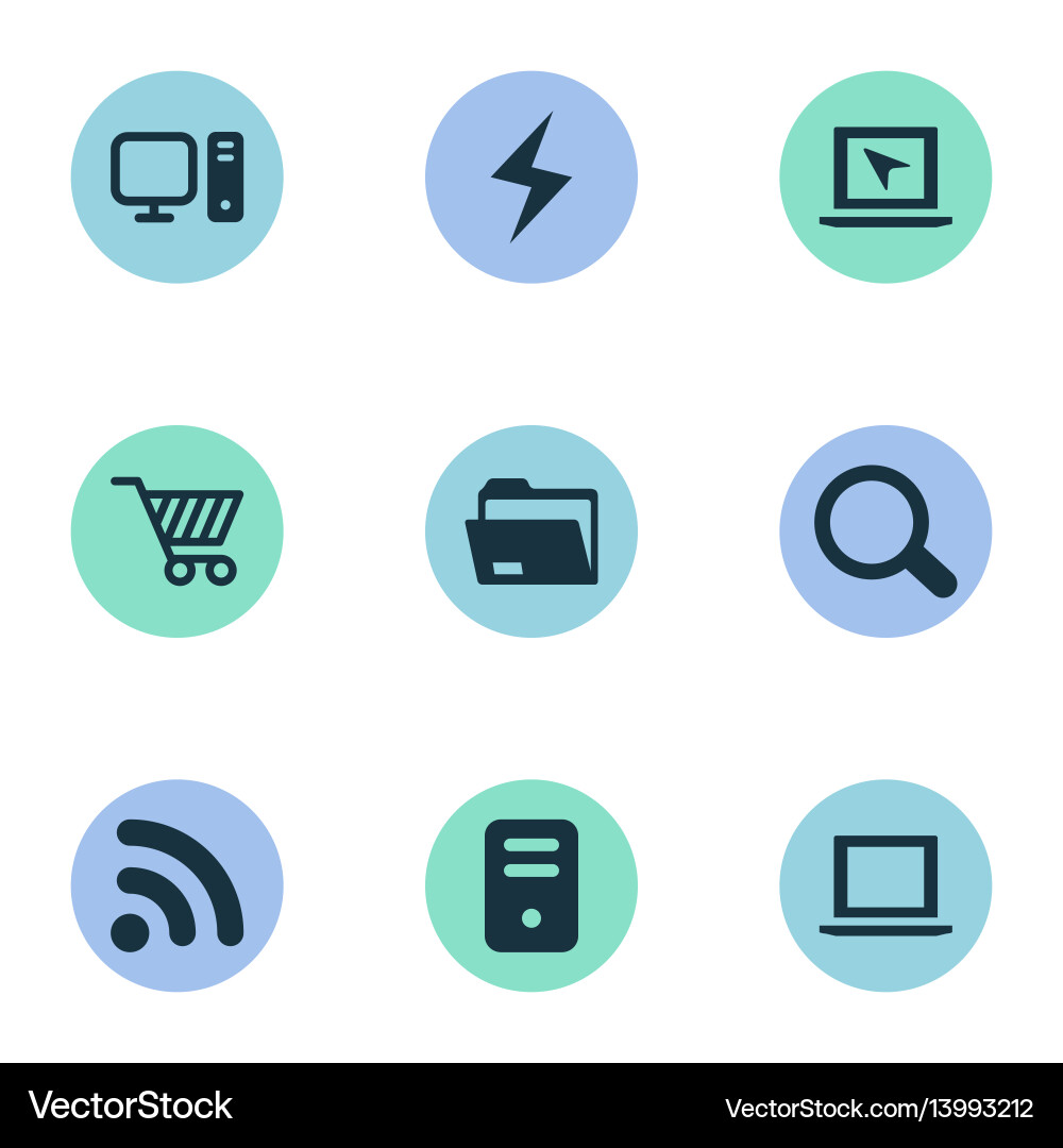 Notebook Icons Set vector image