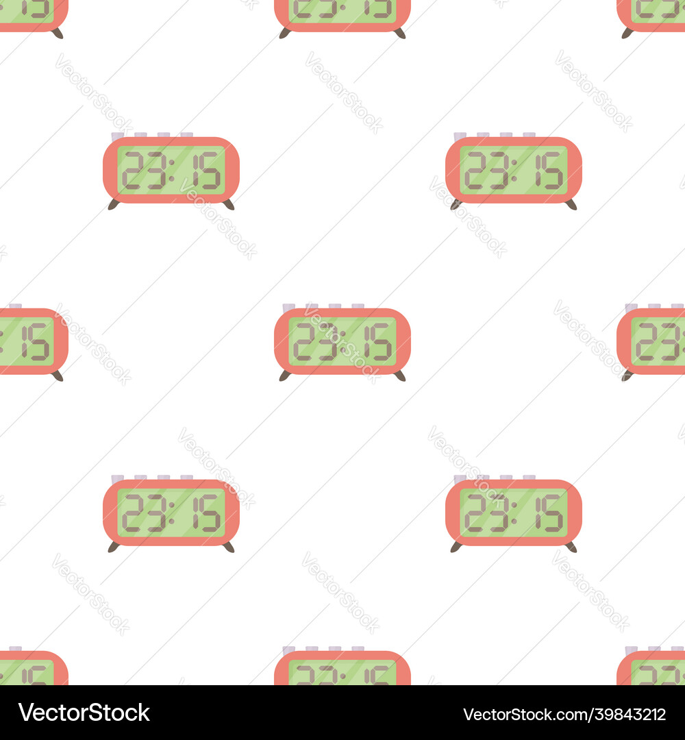 Retro digital table clock pattern seamless Retro digital table clock pattern seamless Vector Image