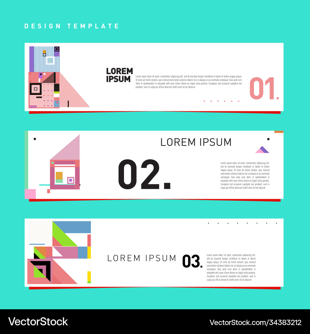 Set abstract banner web design template retro Set abstract banner web design template retro vector image