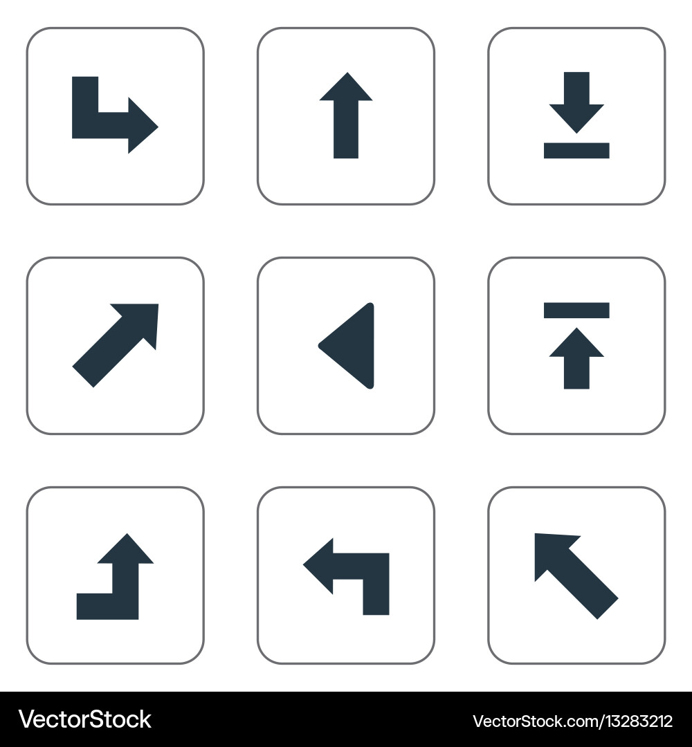 Set of 9 simple cursor icons can be found Vector Image