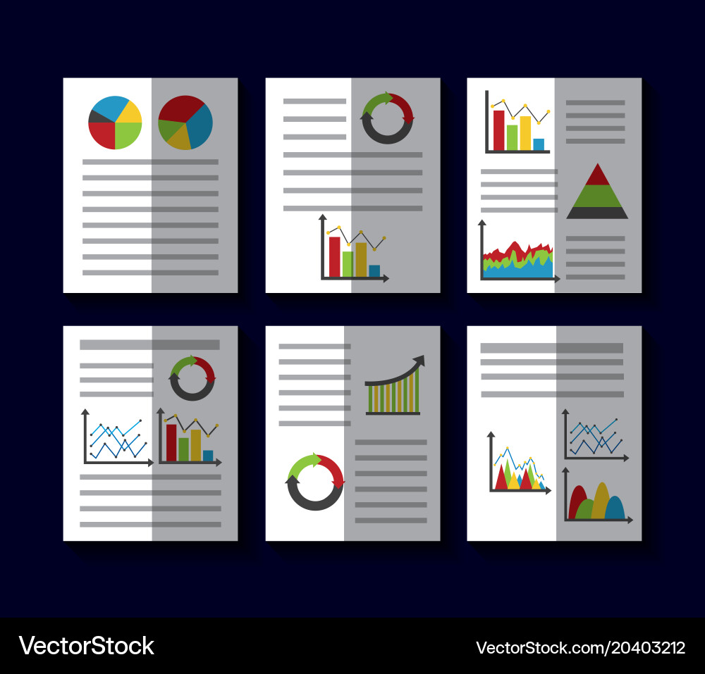 Statistics data business report template style vector image