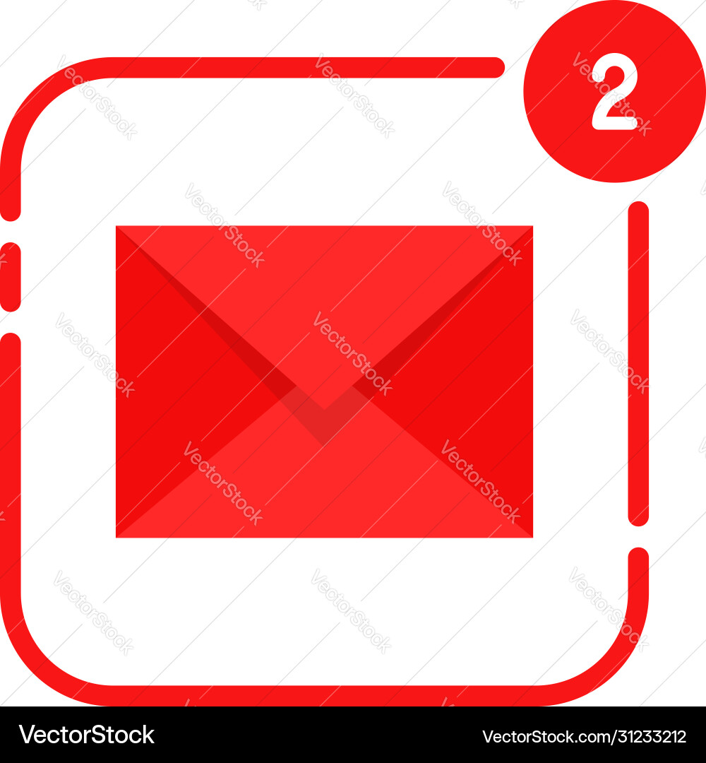 Two Red Mail Notifications Vector Image
