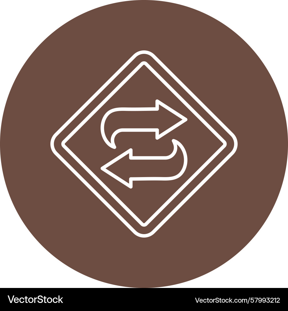 Two-Way Line Circles Vector Image