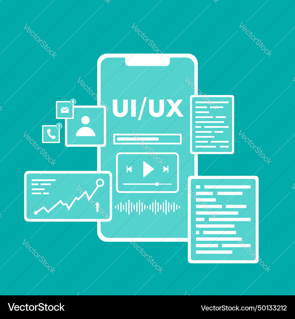 Ui ux mobile phone app background Ui ux mobile phone app background Vector Image