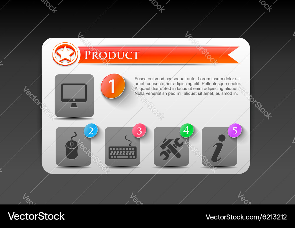 Web template element Vector Image